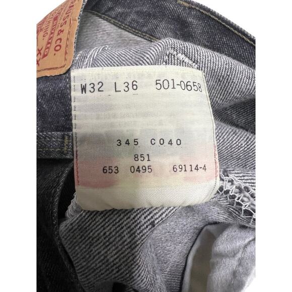 Vintage 90s LEVIS 501 Button-Fly Jeans - Black / Gray Perfect Fade USA - 32X36 - Picture 7 of 8